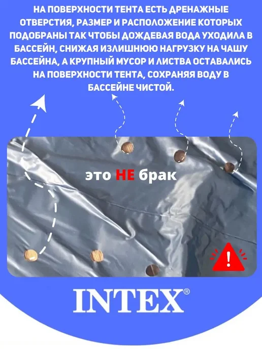 Intex Development Company Inc. Тент для круглого надувного бассейна 244 см 28020, синий, фото 4