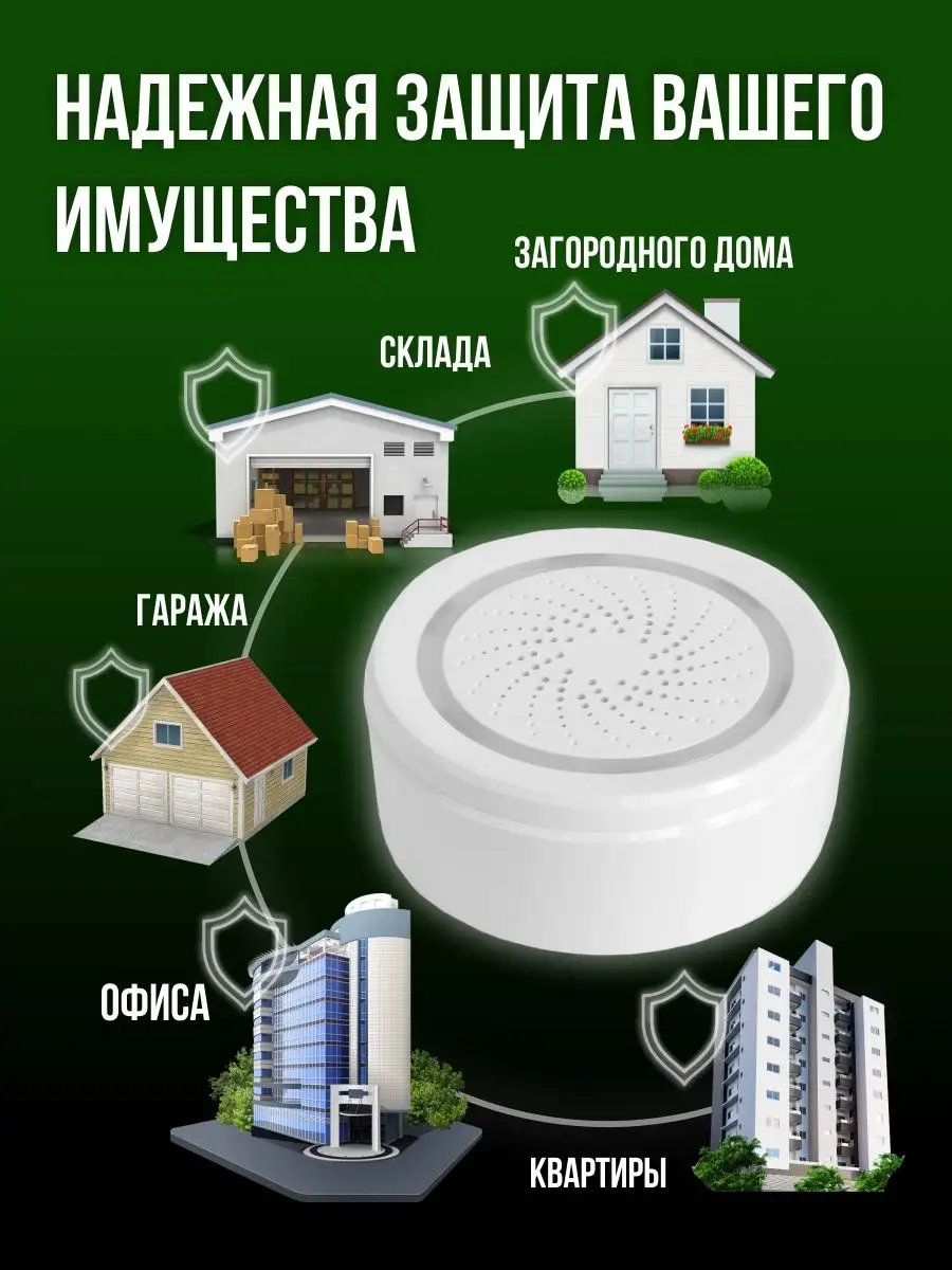 Умная WI-FI сигнальная сирена умный дом STL Умный дом 76003758 купить за 1  517 ₽ в интернет-магазине Wildberries