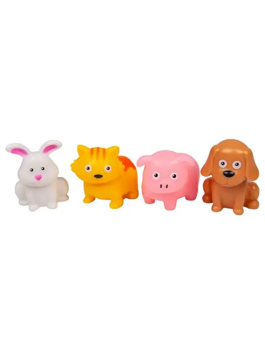 S+S Toys Игрушка для ванной пищалка-животные 4 шт, 4 шт, фото 2