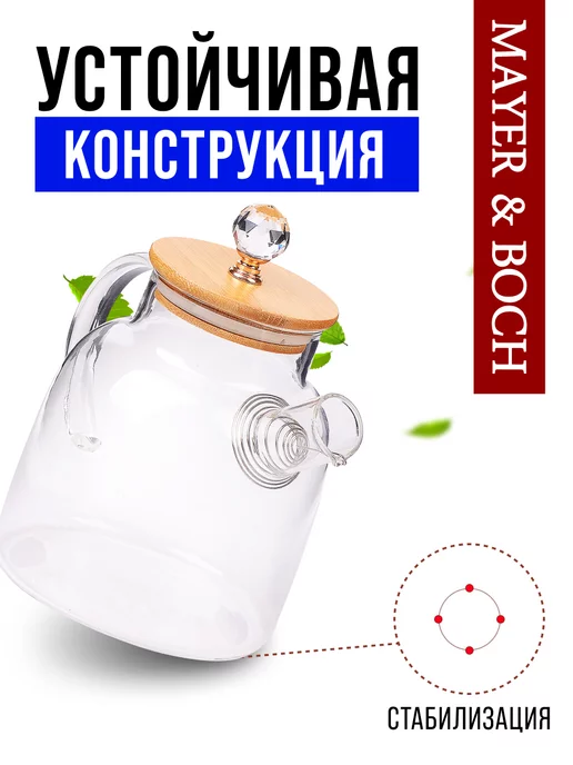 Чайник заварочный стеклянный - фото 7