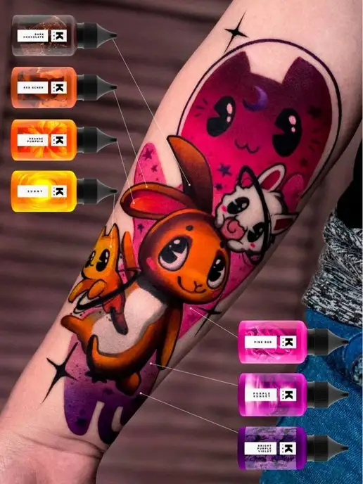 Краска tattoo ink Краска для тату 15 мл Пурпурный закат, 15 мл, фото 7