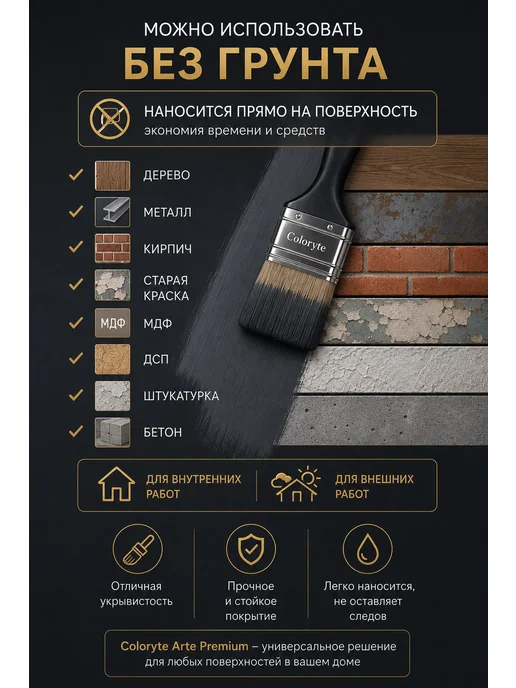 Coloryte Краска для мебели матовая без запаха вишневый, белый, фото 6