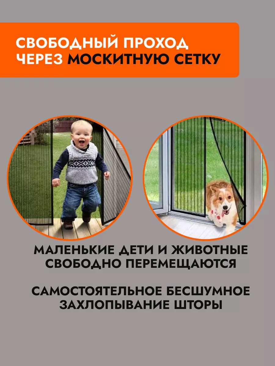 Москитная сетка на дверь на магнитах SelliFy 76165320 купить за 458 ₽ в  интернет-магазине Wildberries