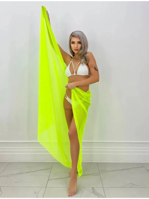JuliaVAfashion Парео пляжное большое накидка на купальник, вариант