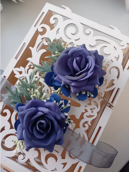 Wedding by Gulya Бутоньерка+ браслет свадебный, вариант