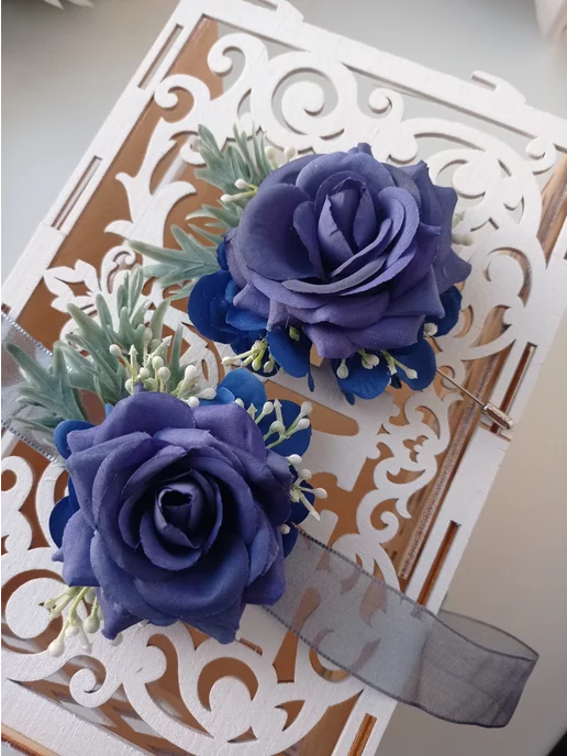 Wedding by Gulya Бутоньерка+ браслет свадебный, вариант, фото 2