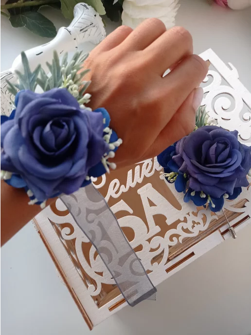 Wedding by Gulya Бутоньерка+ браслет свадебный, вариант, фото 3