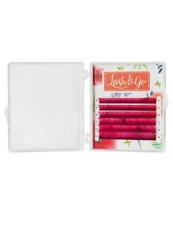 Lash&Go Ресницы Цветные мини Розовый 6 линий C 0,07 7-12 mm