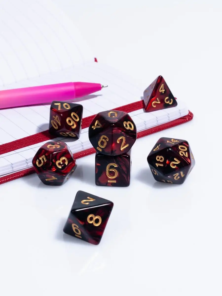 Кости игральные, кубики, набор дайсов для DnD днд 7шт.