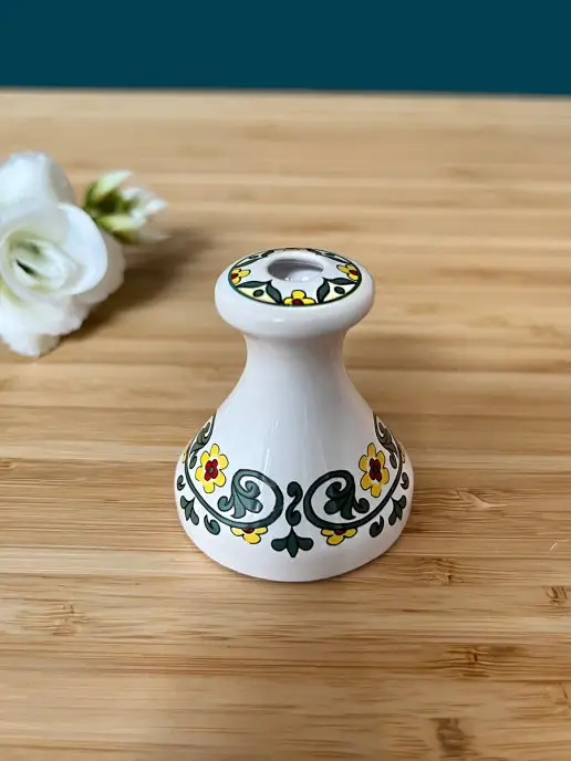 Керамика для души Подсвечник церковный для тонкой свечи, зеленый, фото 3