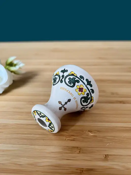 Керамика для души Подсвечник церковный для тонкой свечи, зеленый, фото 4