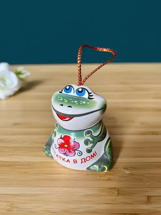 Керамика для души колокольчик керамический "Лягушка", зеленый, фото 2
