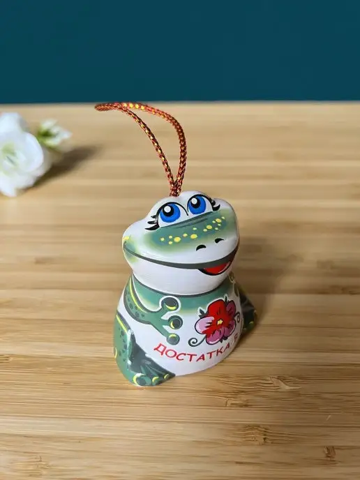 Керамика для души колокольчик керамический "Лягушка", зеленый, фото 3