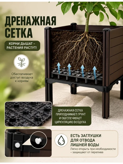 SABURG Кашпо напольное на ножках для дома и улицы 20л, 20 л, фото 4