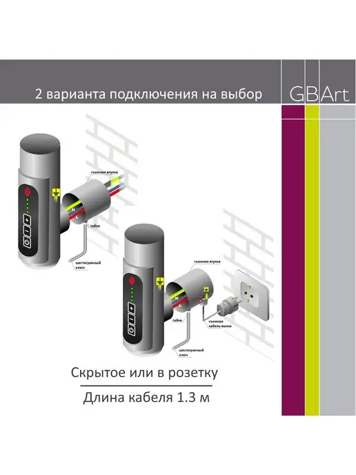 TERMINUS Полотенцесушитель электрический 40х65 см, 40x65 см, фото 6