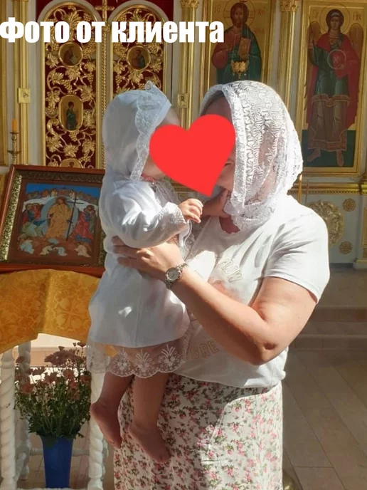 Радуга детства. Крестильное платье с капюшоном для девочки, белый, фото 8