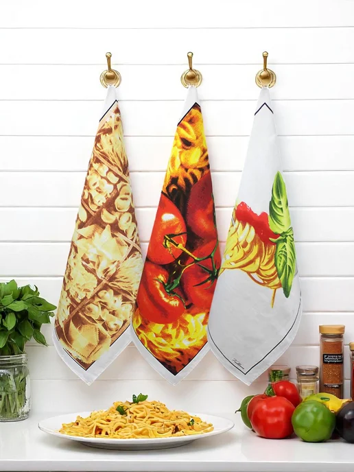 GRAND TEXTIL Кухонные полотенца хлопок, набор 3 шт, 3 шт