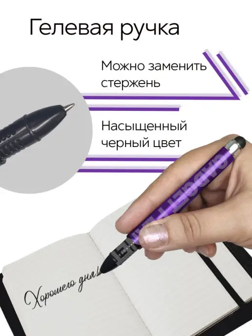 Gadget Planet Универсальный стилус для телефона и планшета, набор, черный, фото 4