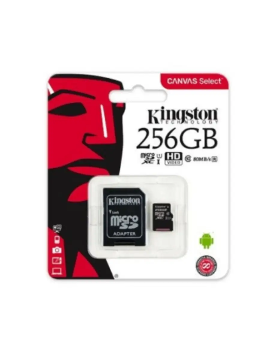 Карта памяти Kingston Micro SD 256 GB с адаптером / Для смартфонов / Для  планшетов/ Флешка Kingston Technology 76586976 купить в интернет-магазине  Wildberries