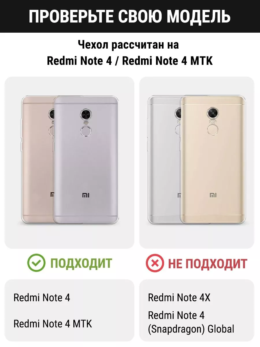 Чехол на Redmi Note 4 / Редми Нот 4 с рисунком Xiaomi 76593109 купить за  402 ₽ в интернет-магазине Wildberries