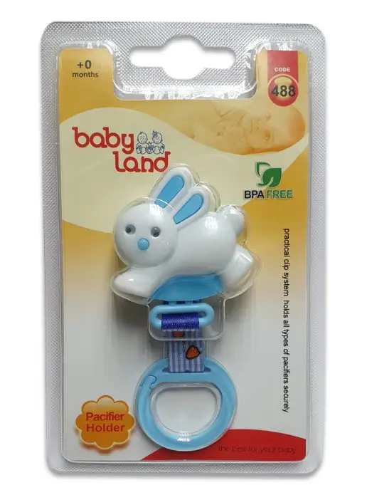 Baby Land Набор пустышка с держателем прищепкой соска ночная 0-6мес, голубой, фото 6