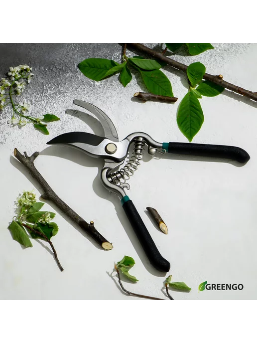 Greengo Секатор для сада и дачи плоскостной 8" (20 см), черный, фото 6