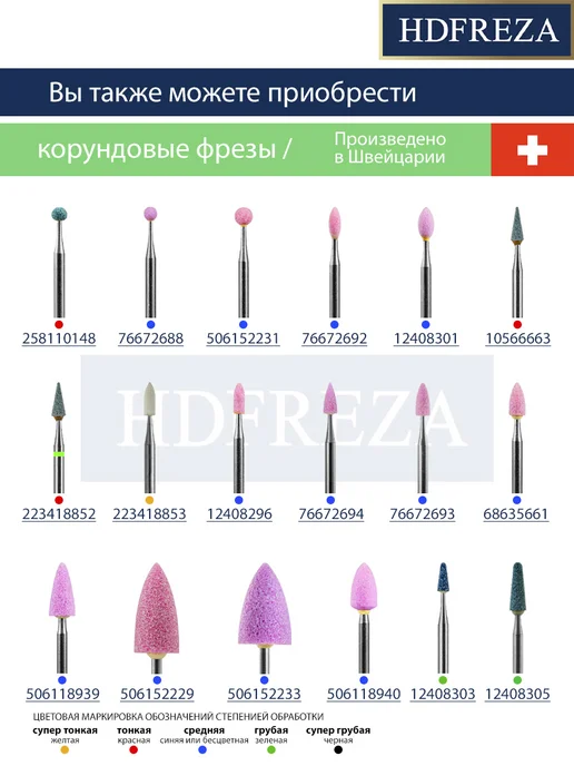 HDFREZA Фреза корундовая безопасная шлифовщик для маникюра, вариант, фото 4