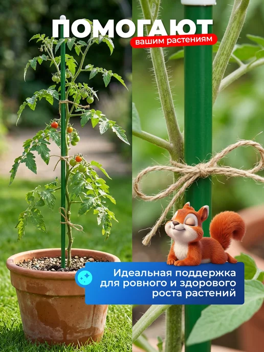 НАШЕ ЛЕТО Колышки садовые для подвязки металлические 0,5м (10 штук), 0,5 м, фото 7