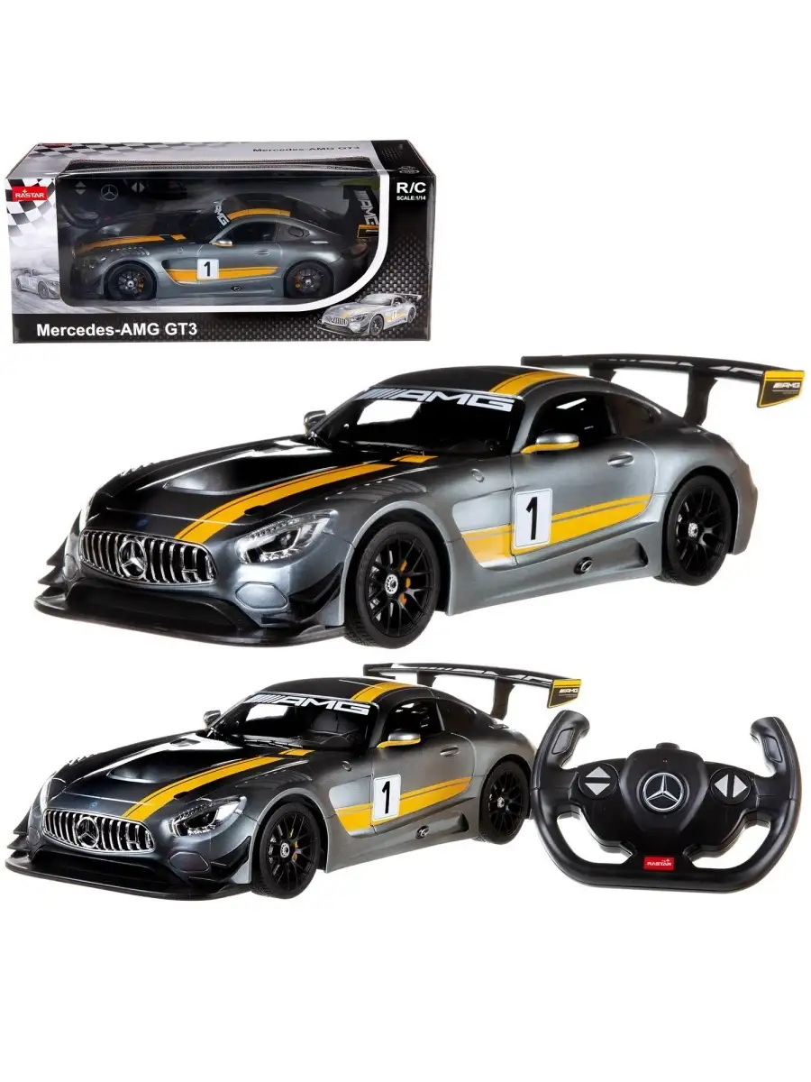 Машина р/у 1:14 Mercedes AMG GT3, цвет серый 27MHZ RASTAR 76696275 купить в  интернет-магазине Wildberries