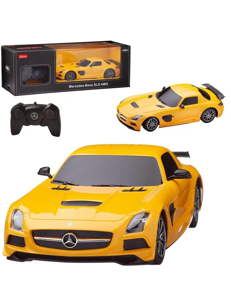 Машина р/у 1:18 Mercedes-Benz SLS AMG Цвет Желтый RASTAR 76696559 купить за  3 261 ₽ в интернет-магазине Wildberries