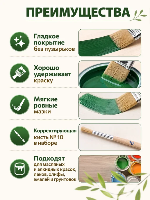 ВОЛАТ Набор кистей малярных 6 предметов, 6 шт, фото 3
