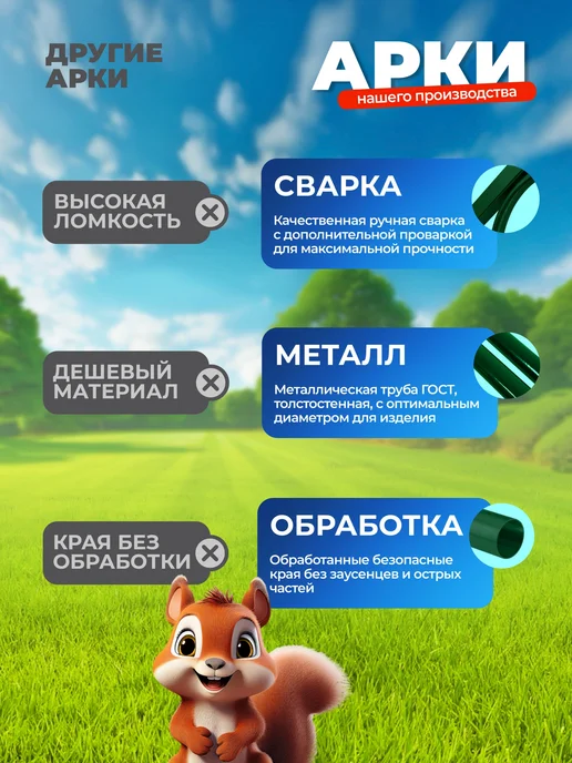 НАШЕ ЛЕТО Арка садовая металлическая "Лесенка 35ПТ", зеленый, фото 6