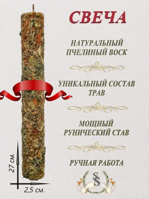 Магические Свечи Magic Svet Оберег-талисман + Свеча магическая программная с рунами, черный, фото 3