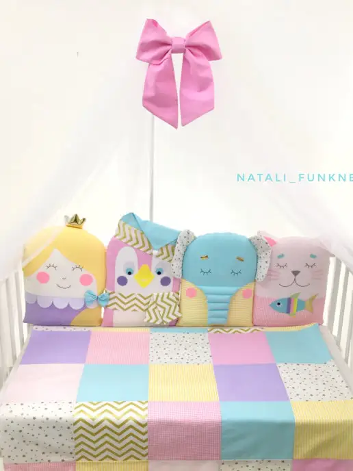 Natali_Funkner Принцесса - бортики в кроватку, подушка, желтый, фото 5