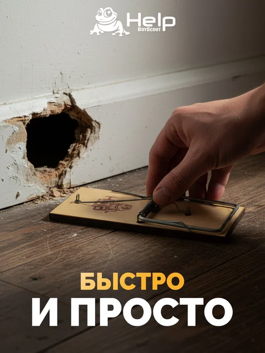 HELP BOYSCOUT Мышеловка для мышей деревянная 2 шт, 2 шт, фото 4