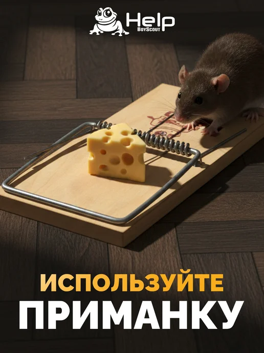 HELP BOYSCOUT Мышеловка для мышей деревянная 2 шт, 2 шт, фото 5