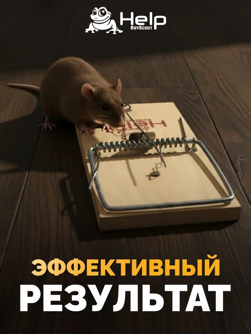 HELP BOYSCOUT Мышеловка для мышей деревянная 2 шт, 2 шт, фото 6