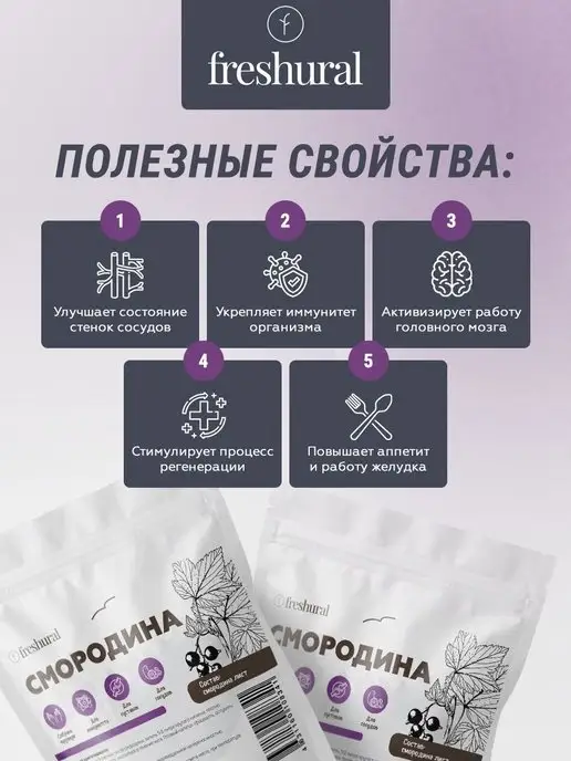 FreshUral Смородина лист сушеные для чая, вариант, фото 5