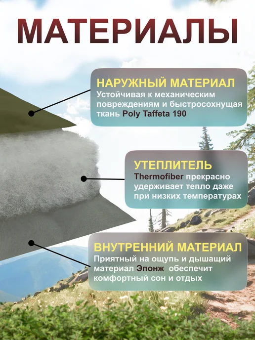 Швейный холдинг "Чайка" Спальный мешок, зеленый, фото 7