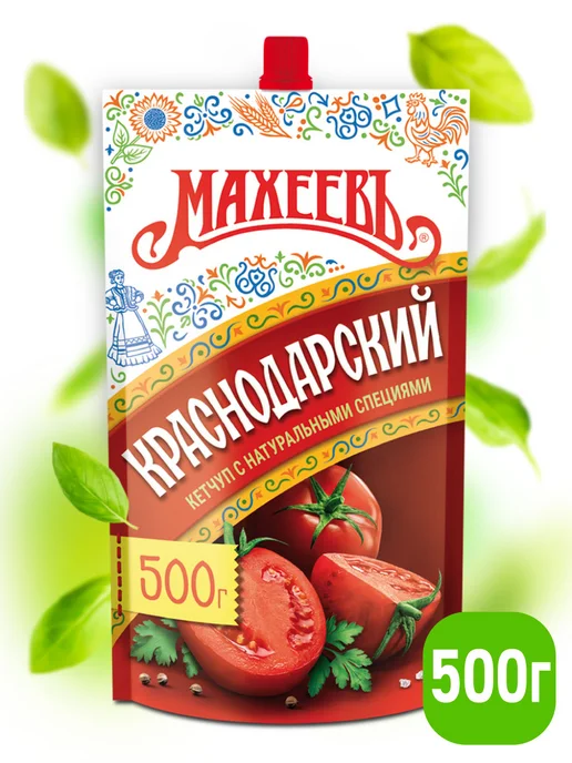 МахеевЪ Кетчуп томатный Краснодарский, дой-пак 300 гр, 500 г