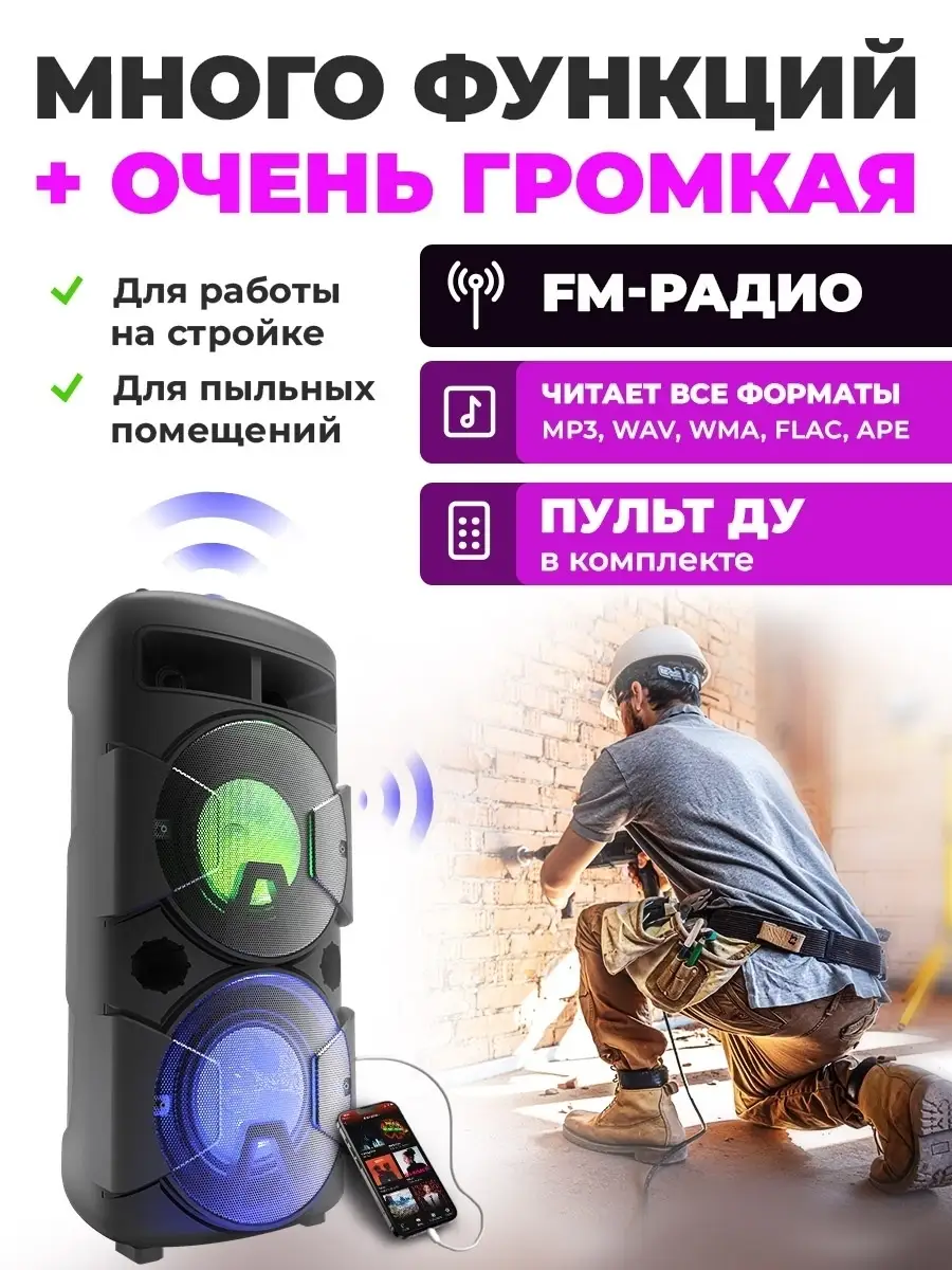 Колонка беспроводная bluetooth музыкальная Ritmix 76906458 купить в  интернет-магазине Wildberries