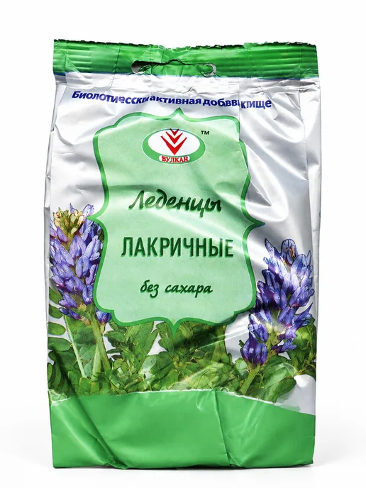 Вулкан Леденцы лакричные от кашля без сахара 50г, 50 г, фото 5