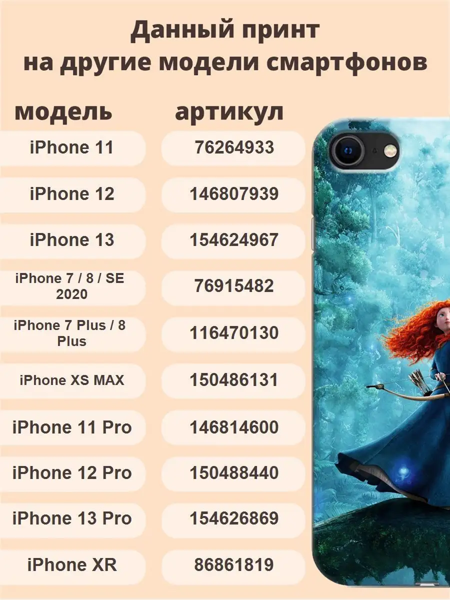 Чехол для iPhone 7 / 8 / Тематика Мульт 391 храброе сердце ТвойГаджет  76915482 купить за 313 ₽ в интернет-магазине Wildberries