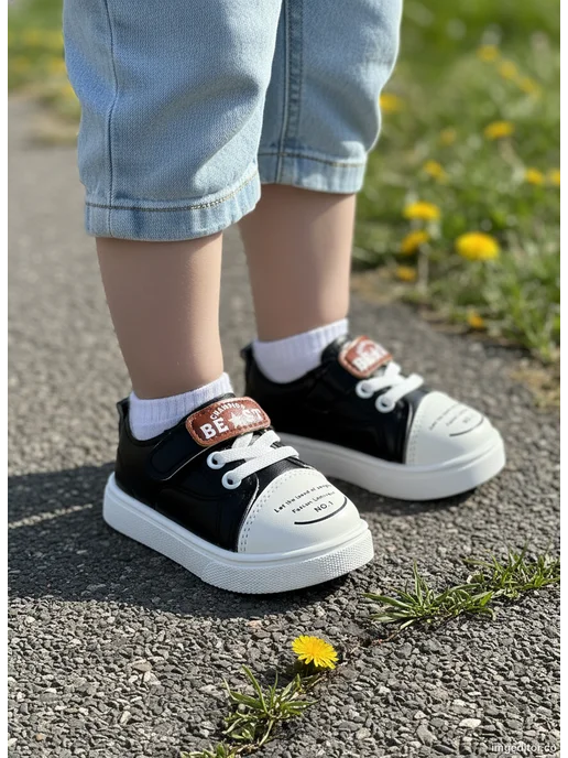 Kids Top Top Пинетки с подошвой на весну, черный, фото 2