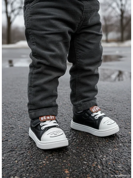 Kids Top Top Пинетки с подошвой на весну, черный, фото 7