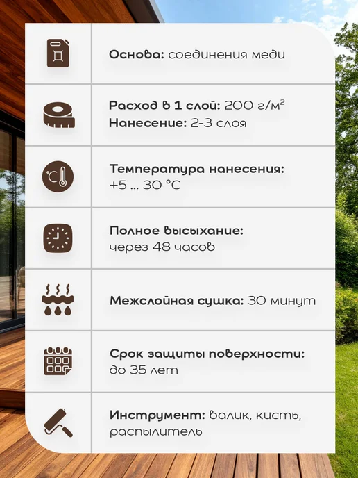 Neomid 435 Антисептик невымываемый, концентрат 1 9, орех (5кг), 5 кг, фото 5