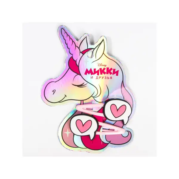 Набор заколок 2 штуки Минни Маус и Единорог Дисней