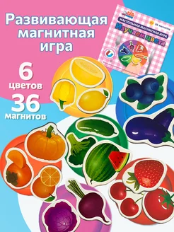 Развивающая игрушка на магнитах Изучаем цвета Бигр. Цвет синий, красный, желтый, розовый, зеленый. Вид 1.
