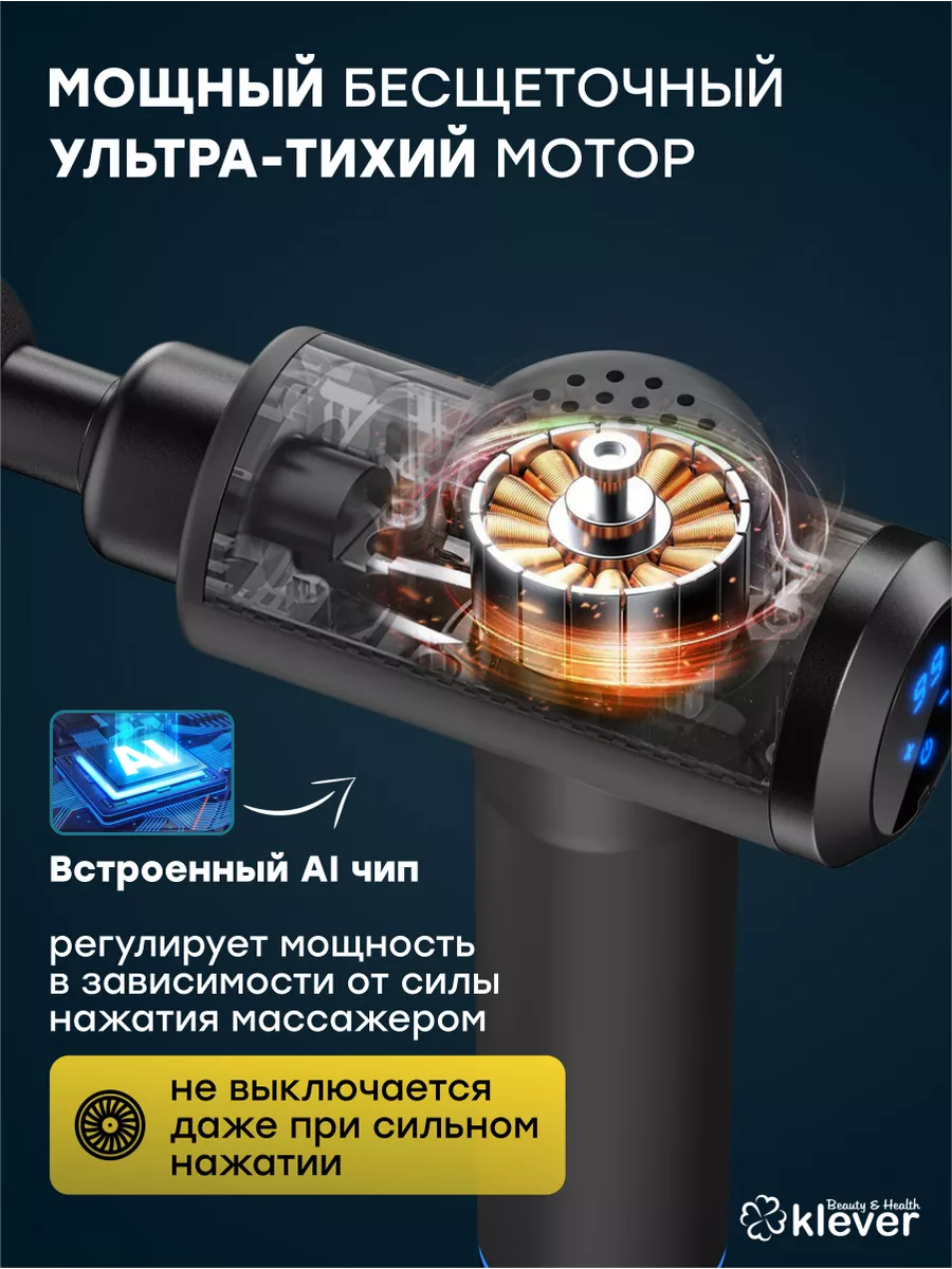 Перкуссионный массажер электрический для тела KLEVER by Home 77067129  купить за 3 612 ₽ в интернет-магазине Wildberries