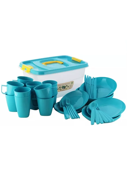 FORMULA PROF_HOME Набор посуды для пикника на 6 персон, голубой, фото 5